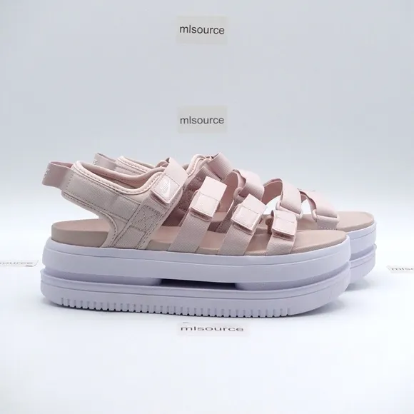NEW Nike Icon Classic Platform Sandals DH0224-600 Barely Rose/White