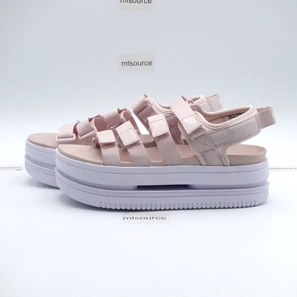NEW Nike Icon Classic Platform Sandals DH0224-600 Barely Rose/White