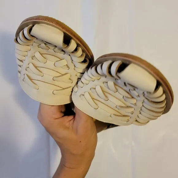 NEW Nisolo Huarache Sandals Womens 9.5 Beige Boho Casual Summer Timeless Chic
