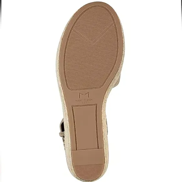 New No Box Marc Fisher LTD Alita Genuine Suede Platform Wedge Espadrille Sandal