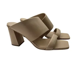 New n/Tags Vince Sz 10 M Nessia Sandals Beige Leather Block Heel Cappuccino Tan
