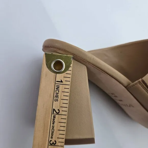 New n/Tags Vince Sz 10 M Nessia Sandals Beige Leather Block Heel Cappuccino Tan