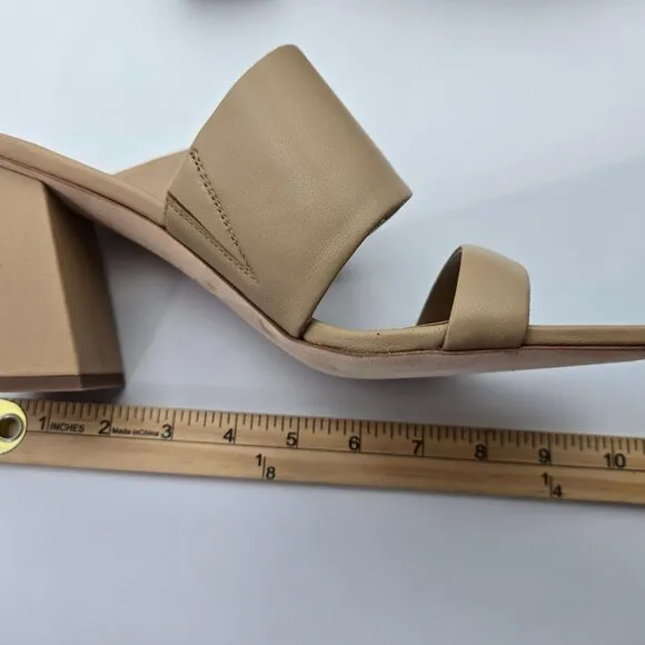 New n/Tags Vince Sz 10 M Nessia Sandals Beige Leather Block Heel Cappuccino Tan