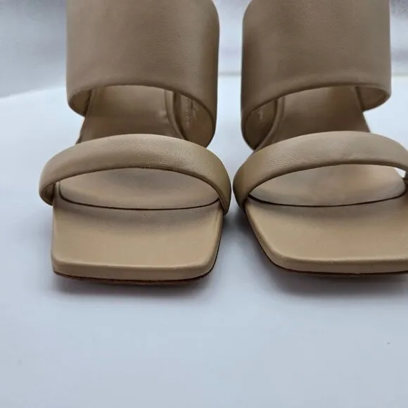New n/Tags Vince Sz 10 M Nessia Sandals Beige Leather Block Heel Cappuccino Tan