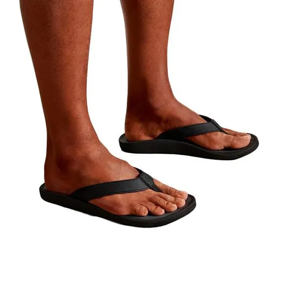 NEW OLUKAI men's koko'o sandals in black/dark shadow