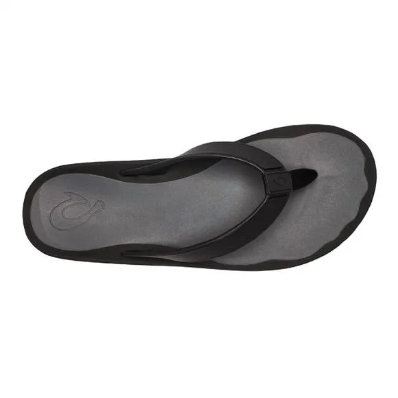 NEW OLUKAI men's koko'o sandals in black/dark shadow