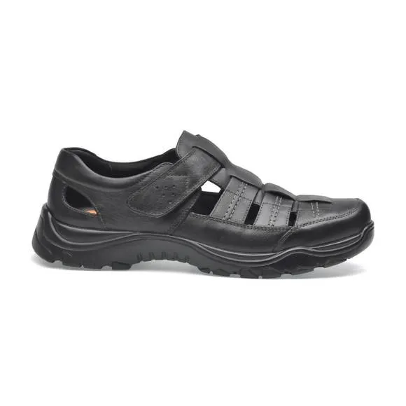 NEW PAZSTOR closed toe leather sandals in black