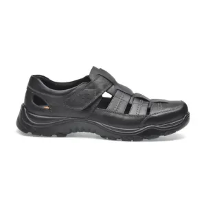 NEW PAZSTOR closed toe leather sandals in black