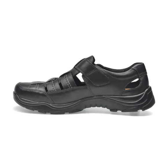 NEW PAZSTOR closed toe leather sandals in black