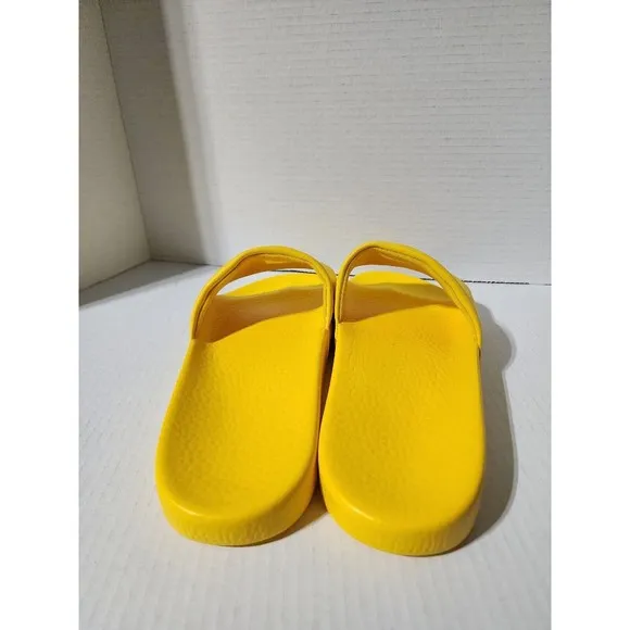 New Polo Ralph Lauren BIG POLO BEAR Sandals Pool Slides Yellow Men's Size 12