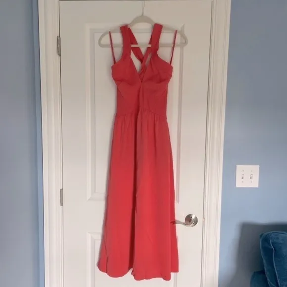 New! Reiss Orla keyhole front halter midi Dress pink nwot 18429