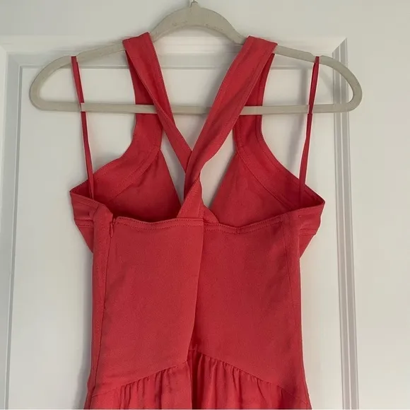 New! Reiss Orla keyhole front halter midi Dress pink nwot 18429