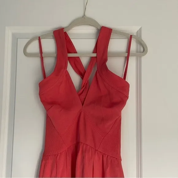New! Reiss Orla keyhole front halter midi Dress pink nwot 18429
