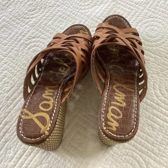 New Sam Edelman Devon Platform Wedge Leather Sandals size 10