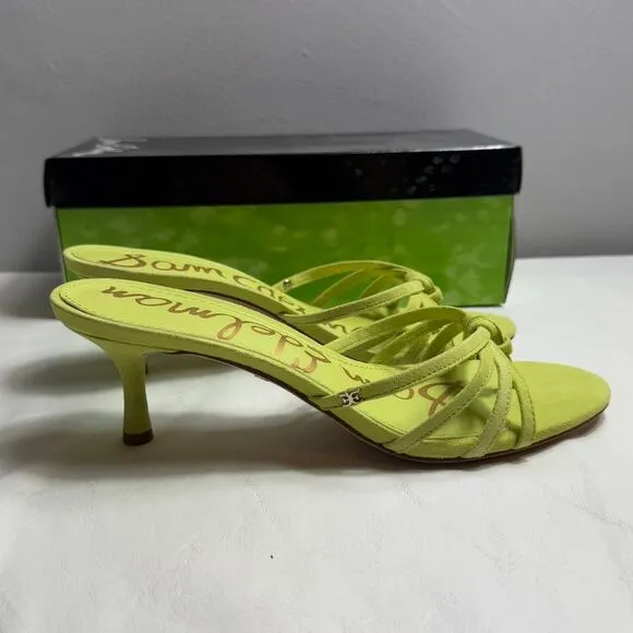 New Sam Edelman Jedda Slides in Lime Suede Women's Size 7