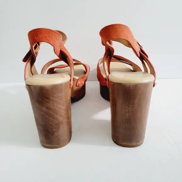 NEW SAM EDELMAN Leather Platform Josefine Sandals