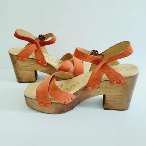 NEW SAM EDELMAN Leather Platform Josefine Sandals