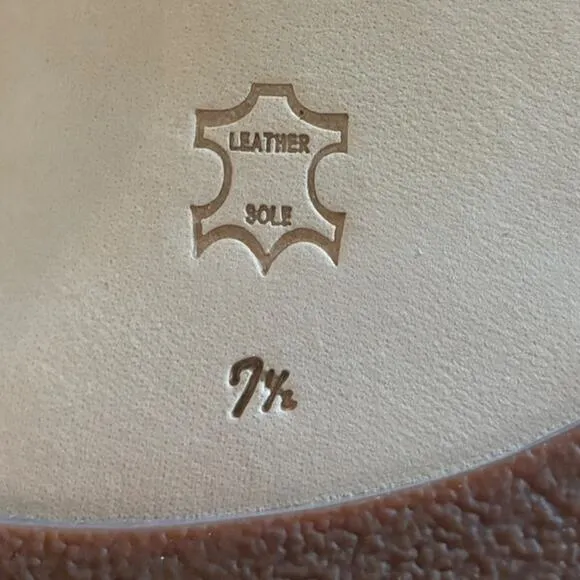 New Sam Edelman Margit Leather Sandals Women's Size 7.5 M Ivory Gold Leaf Thong