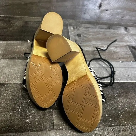 NEW Sam Edelman Mel Embroidered Wooden Platform Sandals 8.5