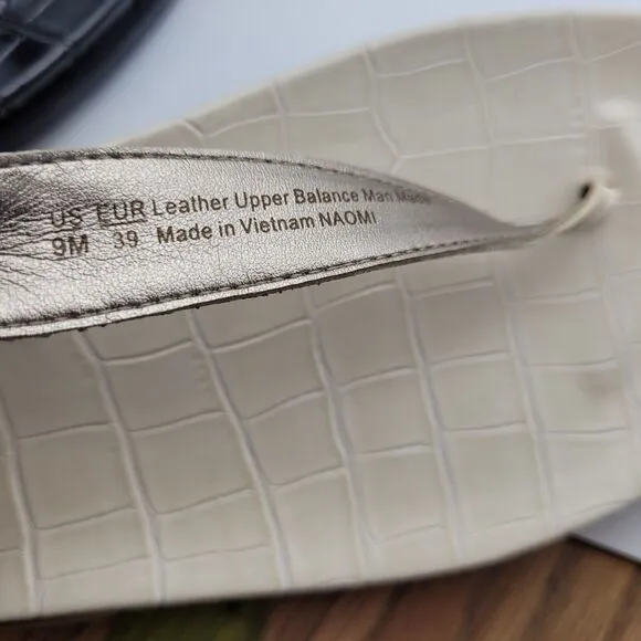 New Sam Edelman Naomi ivory Slip On Open Toe Adjustable Ankle Straps Sandals 9