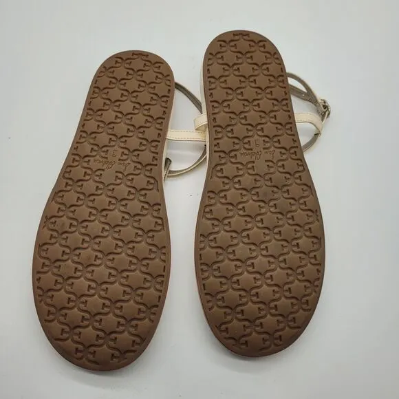 New Sam Edelman Naomi ivory Slip On Open Toe Adjustable Ankle Straps Sandals 9