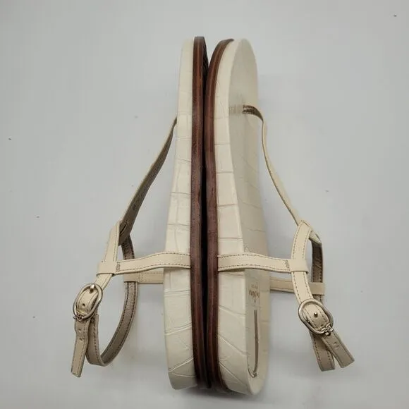 New Sam Edelman Naomi ivory Slip On Open Toe Adjustable Ankle Straps Sandals 9