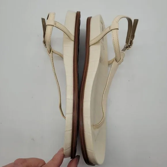 New Sam Edelman Naomi ivory Slip On Open Toe Adjustable Ankle Straps Sandals 9
