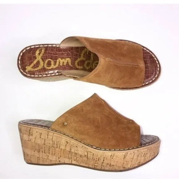 NEW SAM EDELMAN Ranger Brown Suede Platform Sandal