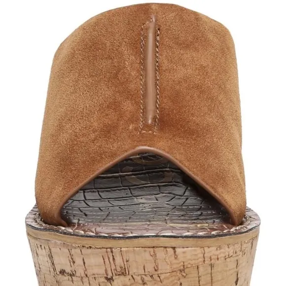 NEW SAM EDELMAN Ranger Brown Suede Platform Sandal