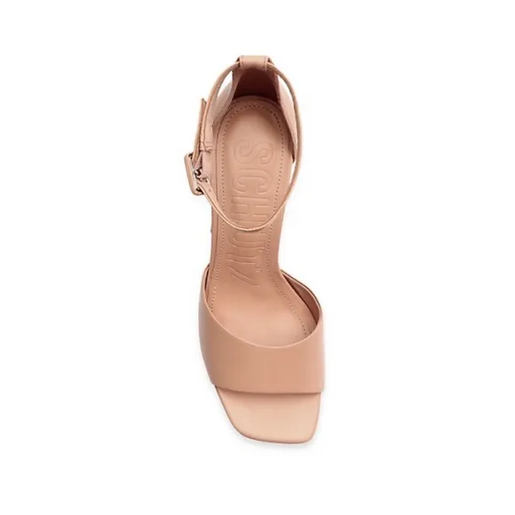 New! SCHUTZ Elsie Leather Platform Square Heel Sandals