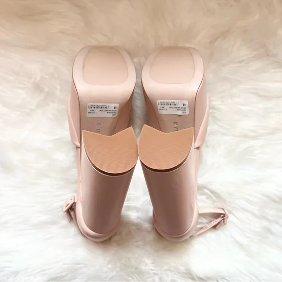 New! SCHUTZ Elsie Leather Platform Square Heel Sandals