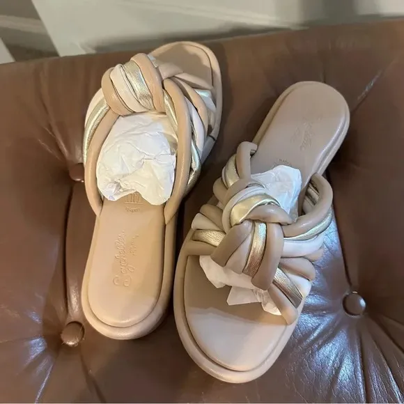 NEW Seychelles Simply the Best Sandal Slides in Sand Multi Sz 8.5