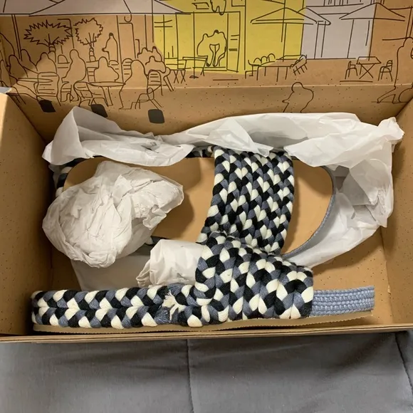 New Soludos for Madewell multi-color braided pool slide sandals Size 5