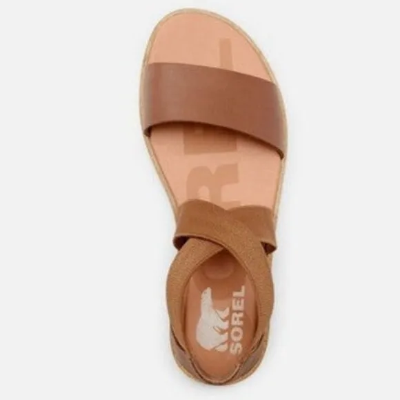 NEW SOREL Ella II Women's Leather Sandal - Velvet Tan Size 8.5