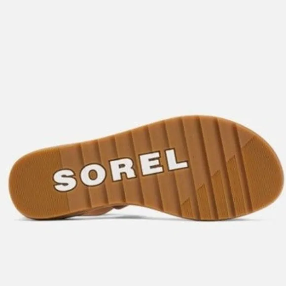 NEW SOREL Ella II Women's Leather Sandal - Velvet Tan Size 8.5