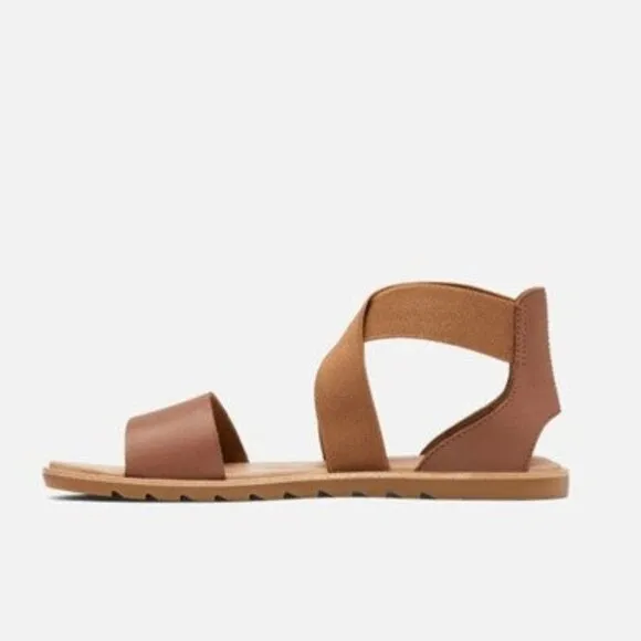NEW SOREL Ella II Women's Leather Sandal - Velvet Tan Size 8.5