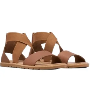 NEW SOREL Ella II Women's Leather Sandal - Velvet Tan Size 8.5