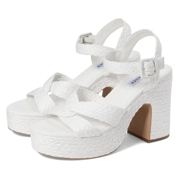NEW Steve Madden Carisma Woven Rope Platform Sandals in White Sz. 9