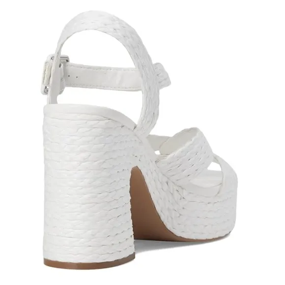 NEW Steve Madden Carisma Woven Rope Platform Sandals in White Sz. 9