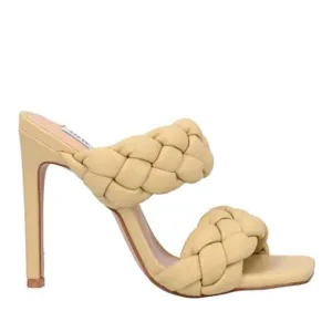 New STEVE MADDEN KENLEY Sandals light yellow 6.5 Braided straps high heels