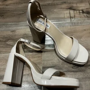New Steve Madden Posie Bone Block Heel Ankle Strap Platform Sandals 10