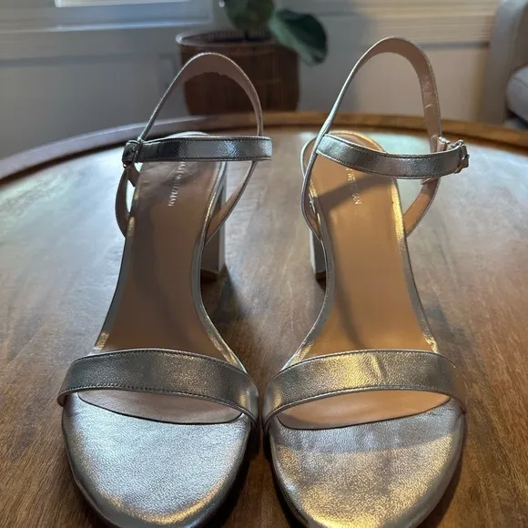 NEW Stuart Weitzman Dancer 75 silver block heels in Silver