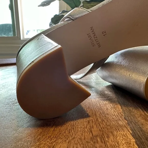 NEW Stuart Weitzman Dancer 75 silver block heels in Silver