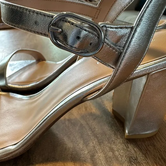NEW Stuart Weitzman Dancer 75 silver block heels in Silver