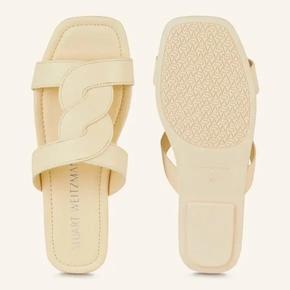 NEW Stuart Weitzman Ibiza Slide Sandals Womens 9.5 Chic Summer Causal Designer