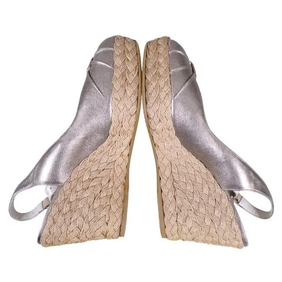 NEW Stuart Weitzman Peep Toe Fiesta Espadrille Wedge Sandals Size 9.5M #506
