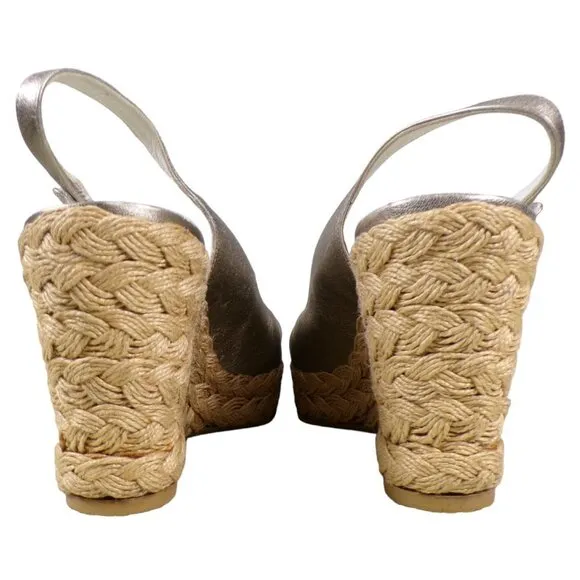 NEW Stuart Weitzman Peep Toe Fiesta Espadrille Wedge Sandals Size 9.5M #506