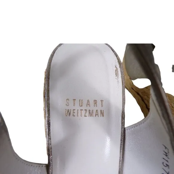 NEW Stuart Weitzman Peep Toe Fiesta Espadrille Wedge Sandals Size 9.5M #506
