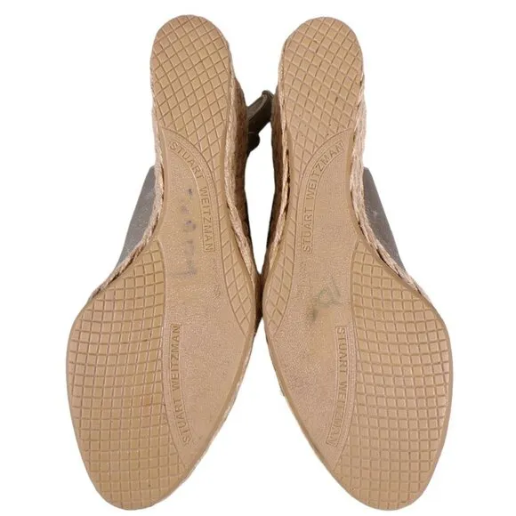 NEW Stuart Weitzman Peep Toe Fiesta Espadrille Wedge Sandals Size 9.5M #506