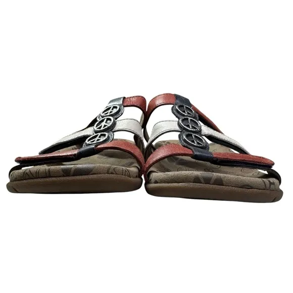 NEW Taos Peace Prize 3 strap Sandals Patriotic red white blue women’s shoes 6 37